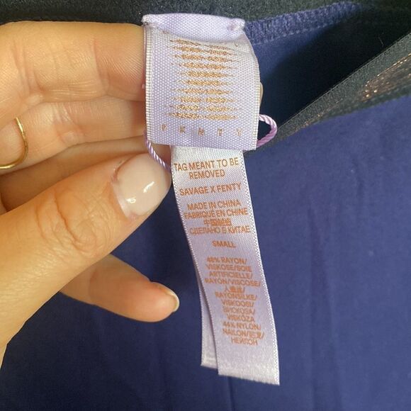 NWT- FENTY-The Savage X Jersey Legging high-waisted, Navy- size small - Picture 10 of 13